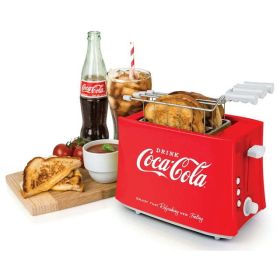 Nostalgia TCS2CK Coca-Cola Grilled Cheese Toaster with Easy-Clean Toaster Baskets and Adjustable Toasting Dial