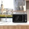 700W Retro Countertop Microwave Oven with 5 Micro Power and Auto Cooking Function